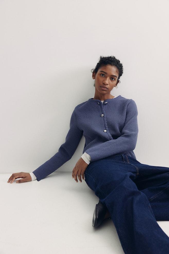 Кардиган с фестончатыми краями H&M, синий
Кардиган с фестончатыми краями H&M, синий