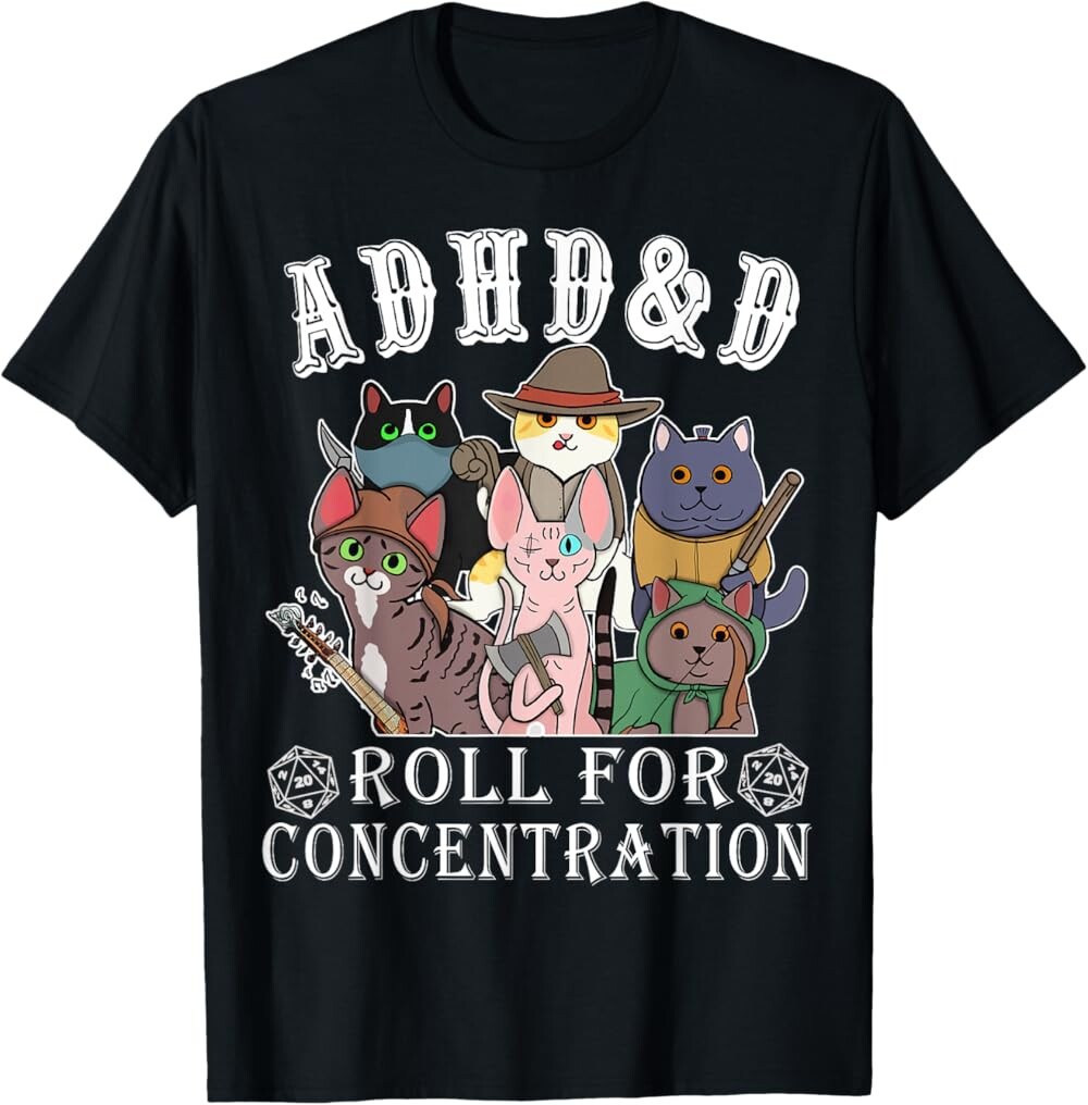 Мужская футболка Funny Tees Gamer RPG Apparel Cats RPG Gamer Roll For Concentration D20 Dice Nerdy, черный
Мужская футболка Funny Tees Gamer RPG Apparel Cats RPG Gamer Roll For Concentration D20 Dice Nerdy, черный
