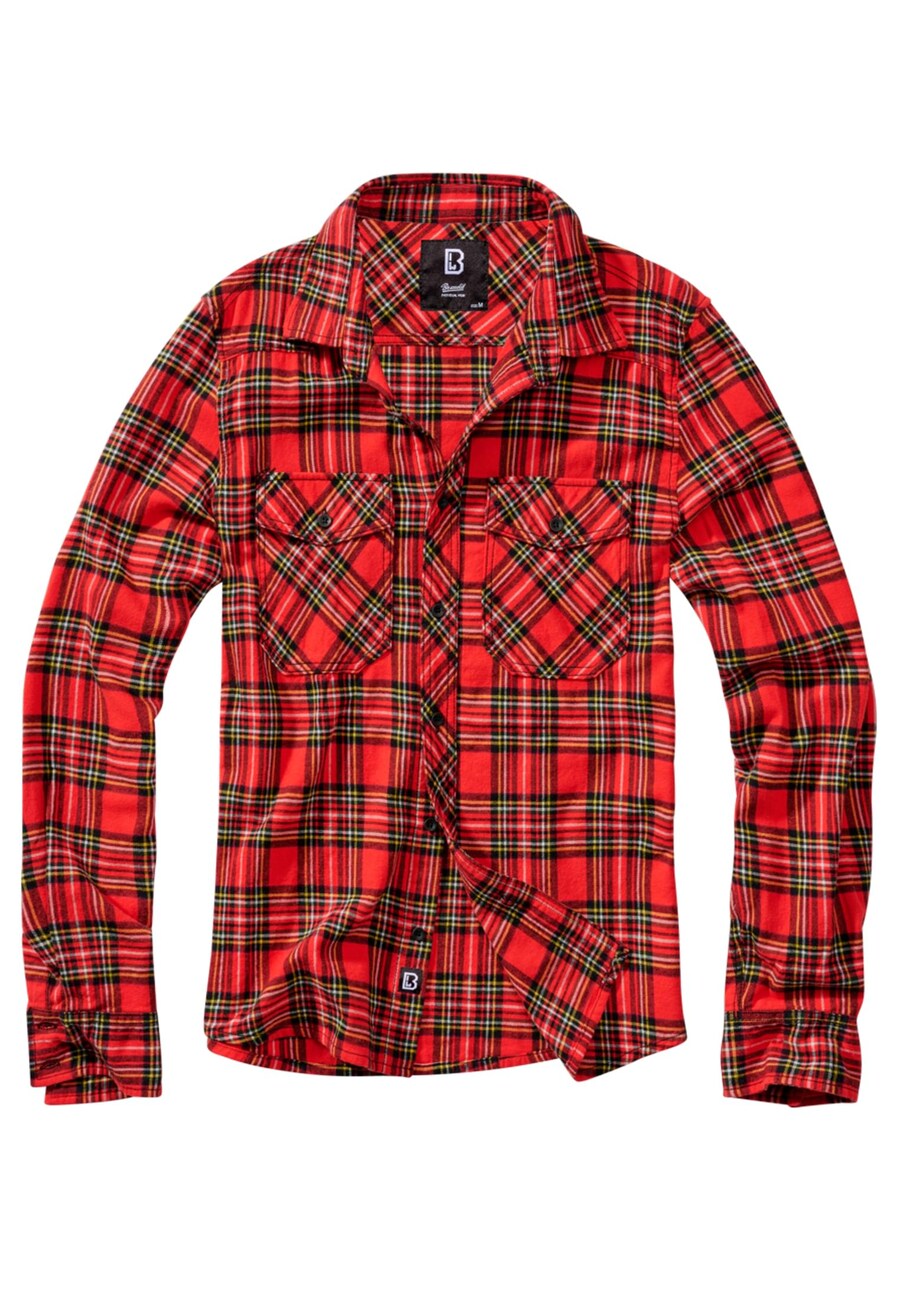 Клетчатая рубашка Brandit Regular fit Button Up Shirt, красный 
Клетчатая рубашка Brandit Regular fit Button Up Shirt, красный
