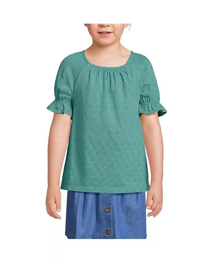 Топ с короткими рукавами и рюшами для девочек Lands' End, синий
Топ с короткими рукавами и рюшами для девочек Lands' End, синий