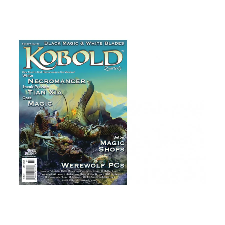 Журнал #19 "The White Necromancer, Bottled Hubris, Welcome to the Dragon Empires", Kobold Quarterly
Журнал #19 "The White Necromancer, Bottled Hubris, Welcome to the Dragon Empires", Kobold Quarterly