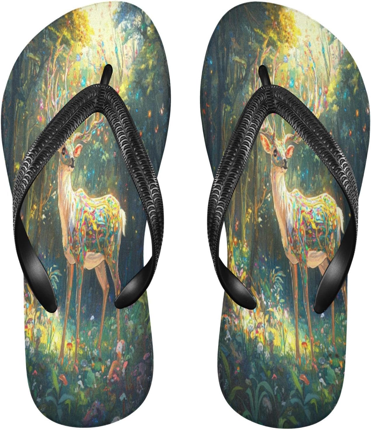 Цветные вьетнамки с оленями для леса, пляжа и душа, резиновые противоскользящие летние шлепанцы для мужчин и женщин Sinestour, Colorful Deer Forest
Цветные вьетнамки с оленями для леса, пляжа и душа, резиновые противоскользящие летние шлепанцы для мужчин и женщин Sinestour, Colorful Deer Forest