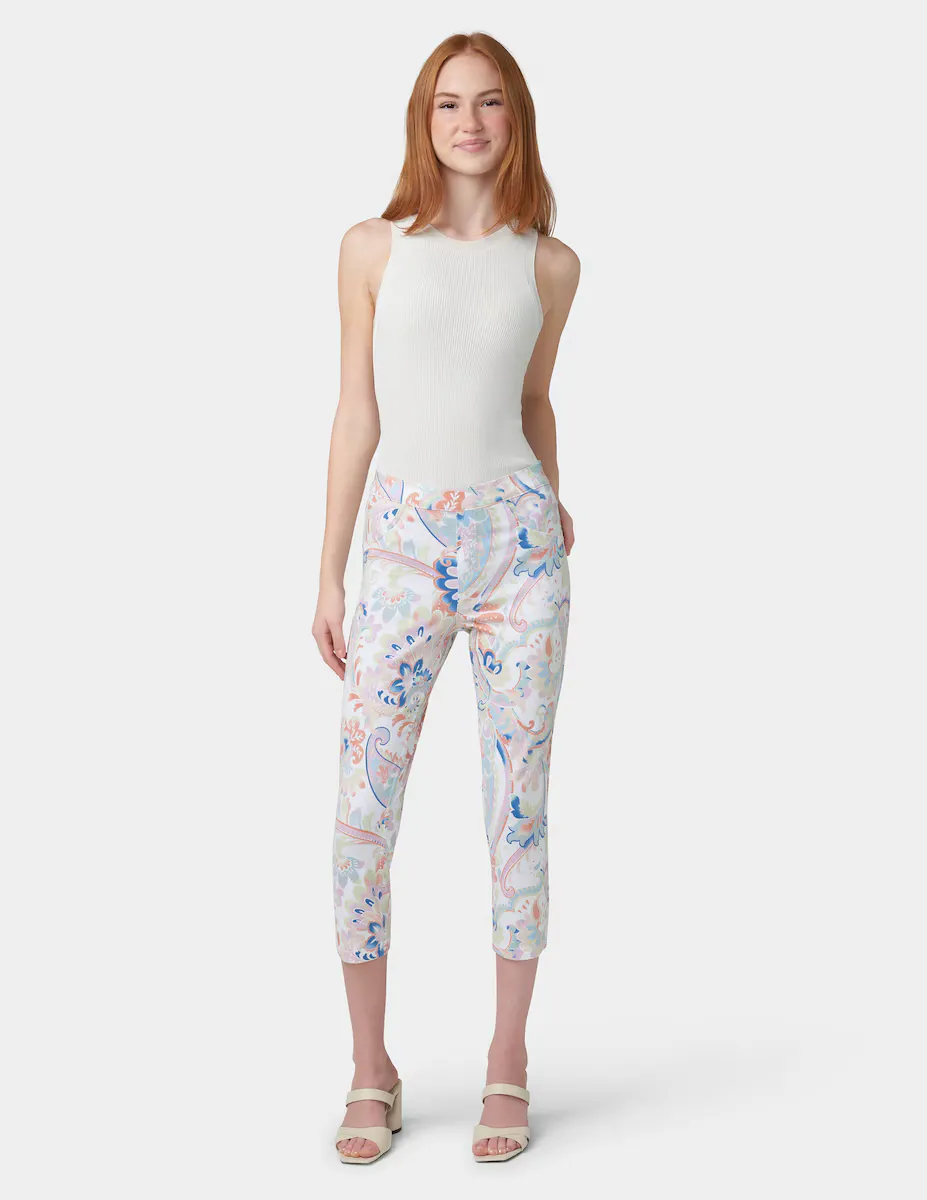 Женские капри с высоким поясом и узором пейсли Hue, белый
Женские капри с высоким поясом и узором пейсли Hue, белый