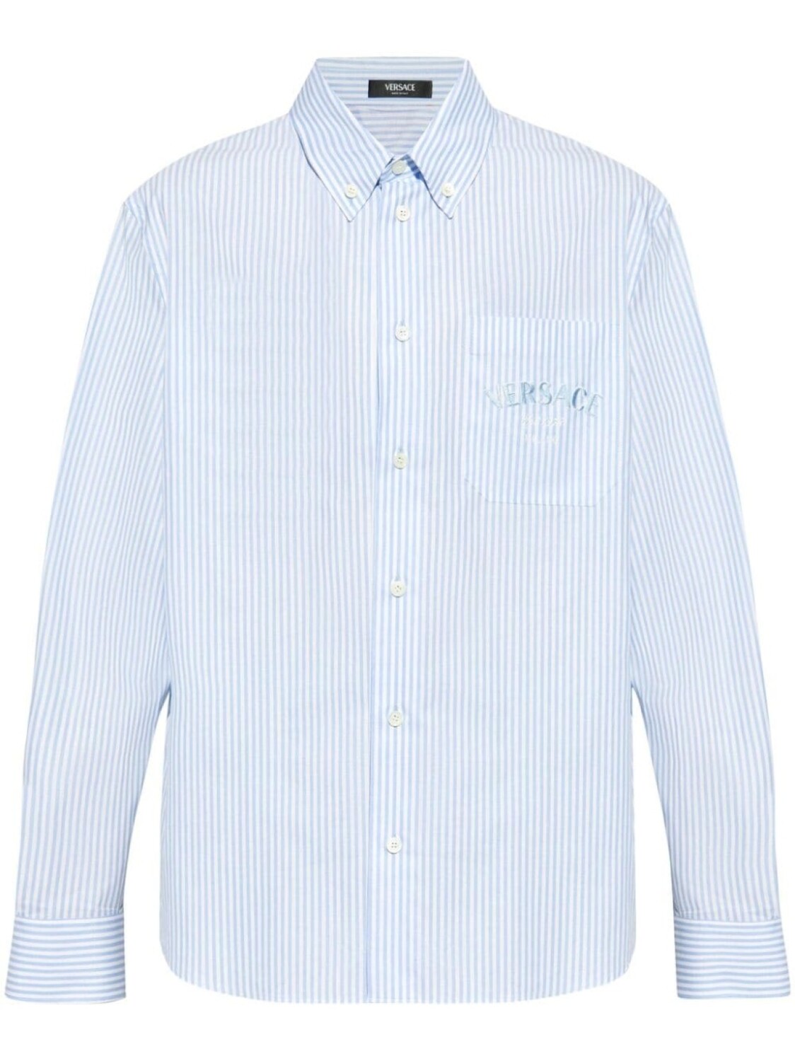 Versace рубашка из хлопка в полоску Seashell Baroque, синий
Versace рубашка из хлопка в полоску Seashell Baroque, синий