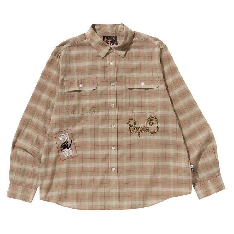 Рубашка BAPE x Sean Wotherspoon Embroidery Check Shirt, Beige 
Рубашка BAPE x Sean Wotherspoon Embroidery Check Shirt, Beige