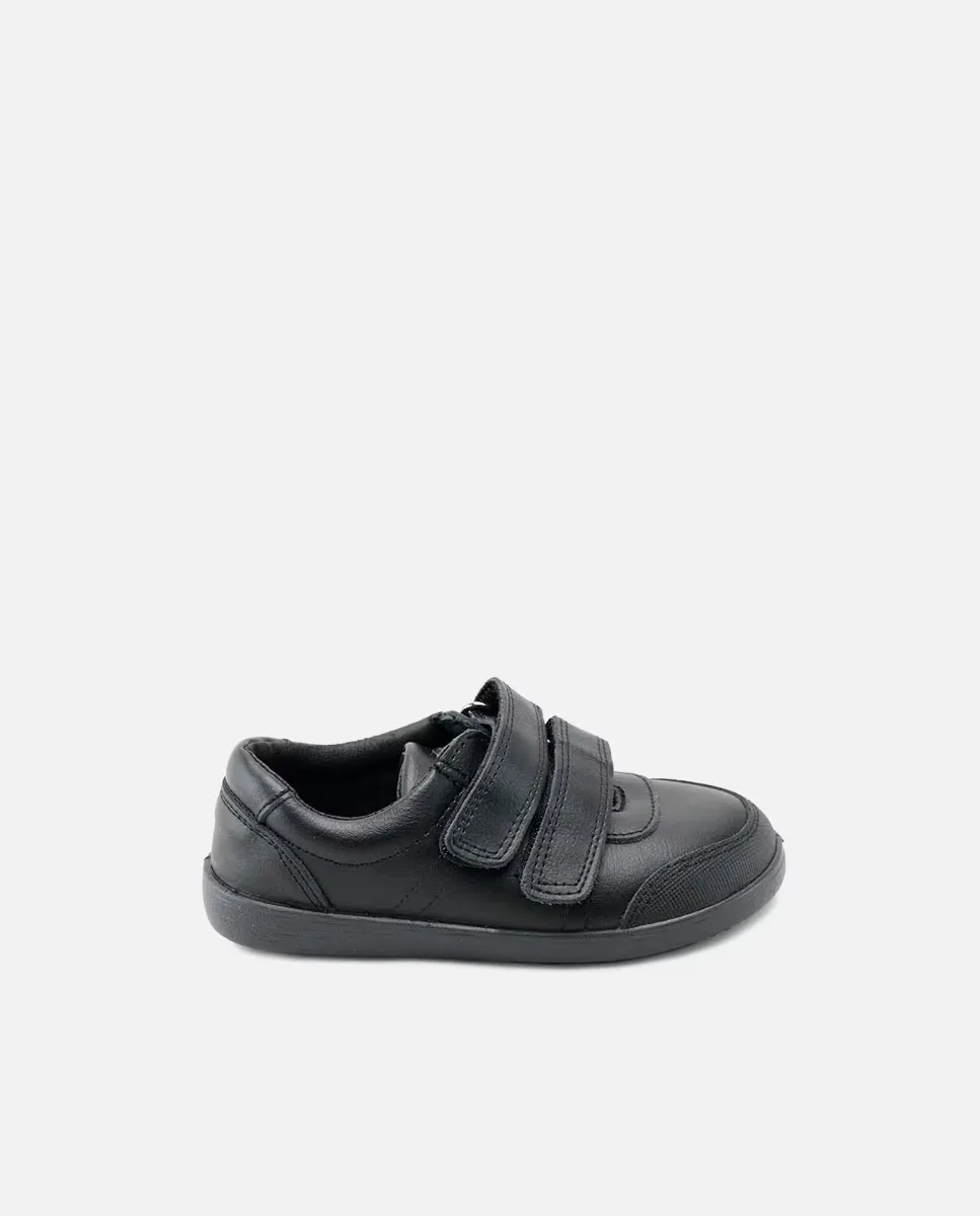 Детская школьная спортивная обувь из моющейся кожи с двойной клейкой застежкой Eli 1957, черный