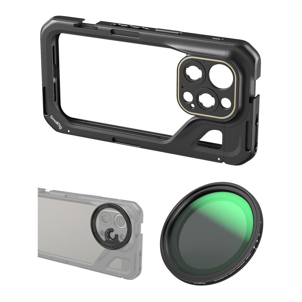 SmallRig Mobile Video Cage for iPhone 15 Pro with 52mm Magnetic
SmallRig Mobile Video Cage for iPhone 15 Pro with 52mm Magnetic