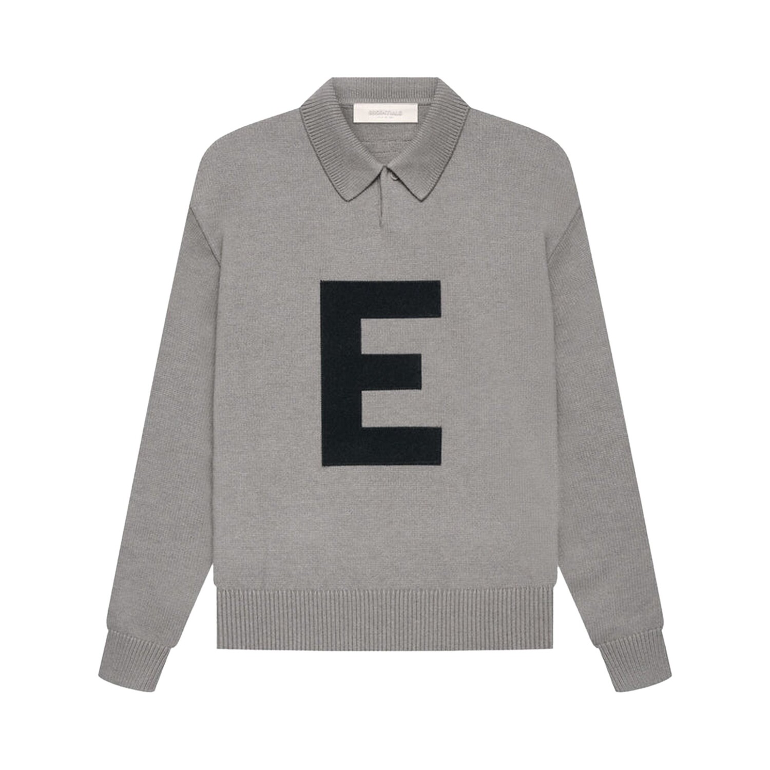 Вязаная футболка-поло Fear of God Essentials Kids Big E, цвет Темная овсянка 
Вязаная футболка-поло Fear of God Essentials Kids Big E, цвет Темная овсянка