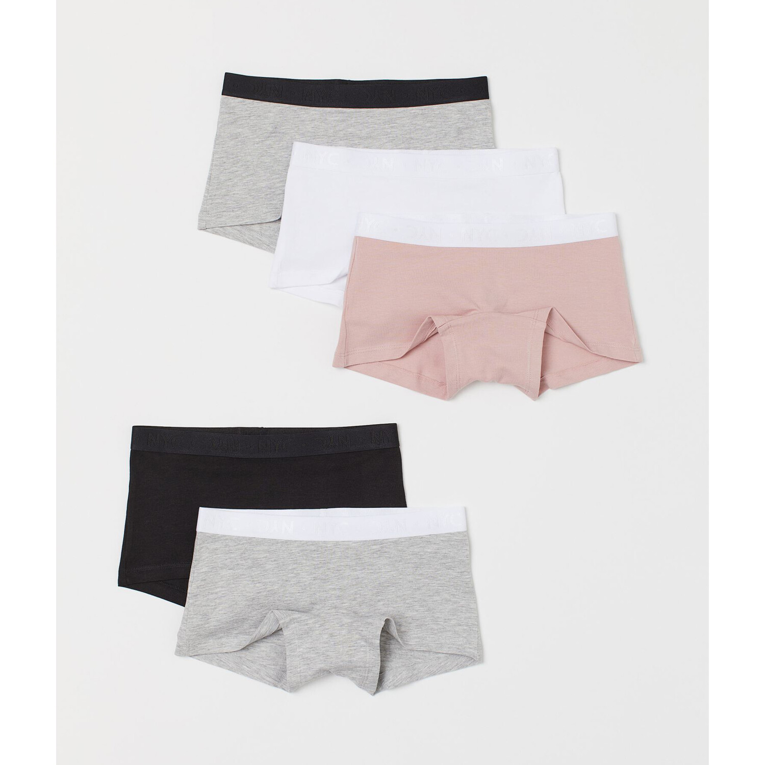 Комплект из 5 хлопковых трусов-боксеров H&M Solid-color, пудрово-розовый/серый меланж
Комплект из 5 хлопковых трусов-боксеров H&M Solid-color, пудрово-розовый/серый меланж