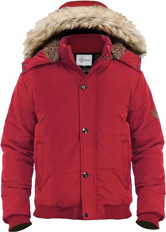 Куртка Heihuohua Men's Winter Thicken Warm Puffer with Removable Hood, красный
Куртка Heihuohua Men's Winter Thicken Warm Puffer with Removable Hood, красный