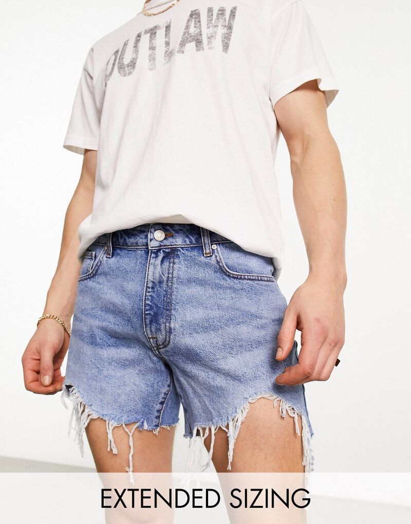 Светлые джинсовые шорты укороченной длины ASOS DESIGN с рваными деталями и необработанным подолом
Светлые джинсовые шорты укороченной длины ASOS DESIGN с рваными деталями и необработанным подолом