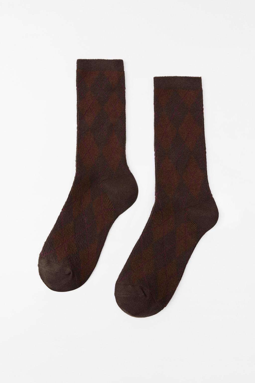 Носки с аргайлом ZARA, коричневый
Носки с аргайлом ZARA, коричневый