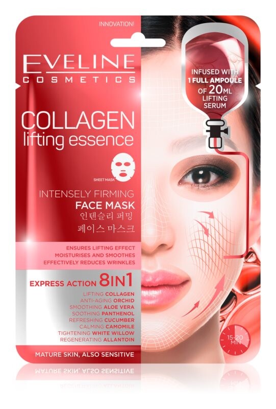 Укрепляющая и подтягивающая маска с коллагеном Eveline Cosmetics Sheet Mask Collagen
Укрепляющая и подтягивающая маска с коллагеном Eveline Cosmetics Sheet Mask Collagen
