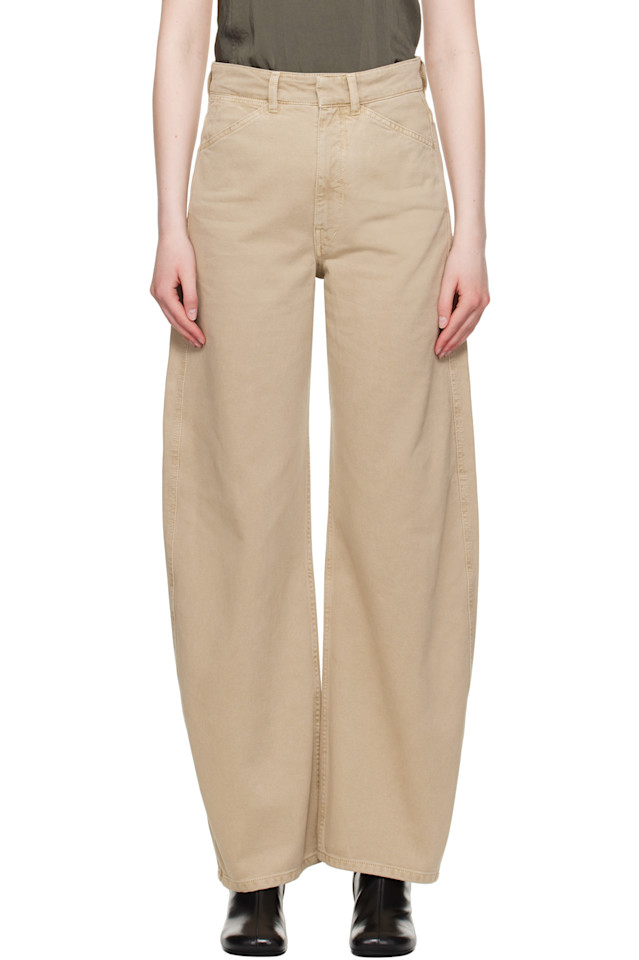 Высокие джинсы с изогнутым поясом Lemaire, бежевый
Высокие джинсы с изогнутым поясом Lemaire, бежевый