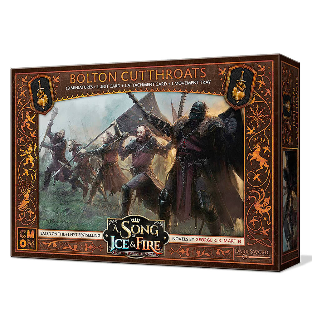 Дополнительный набор к CMON A Song of Ice and Fire Tabletop Miniatures Game, Bolton Cutthroats
Дополнительный набор к CMON A Song of Ice and Fire Tabletop Miniatures Game, Bolton Cutthroats