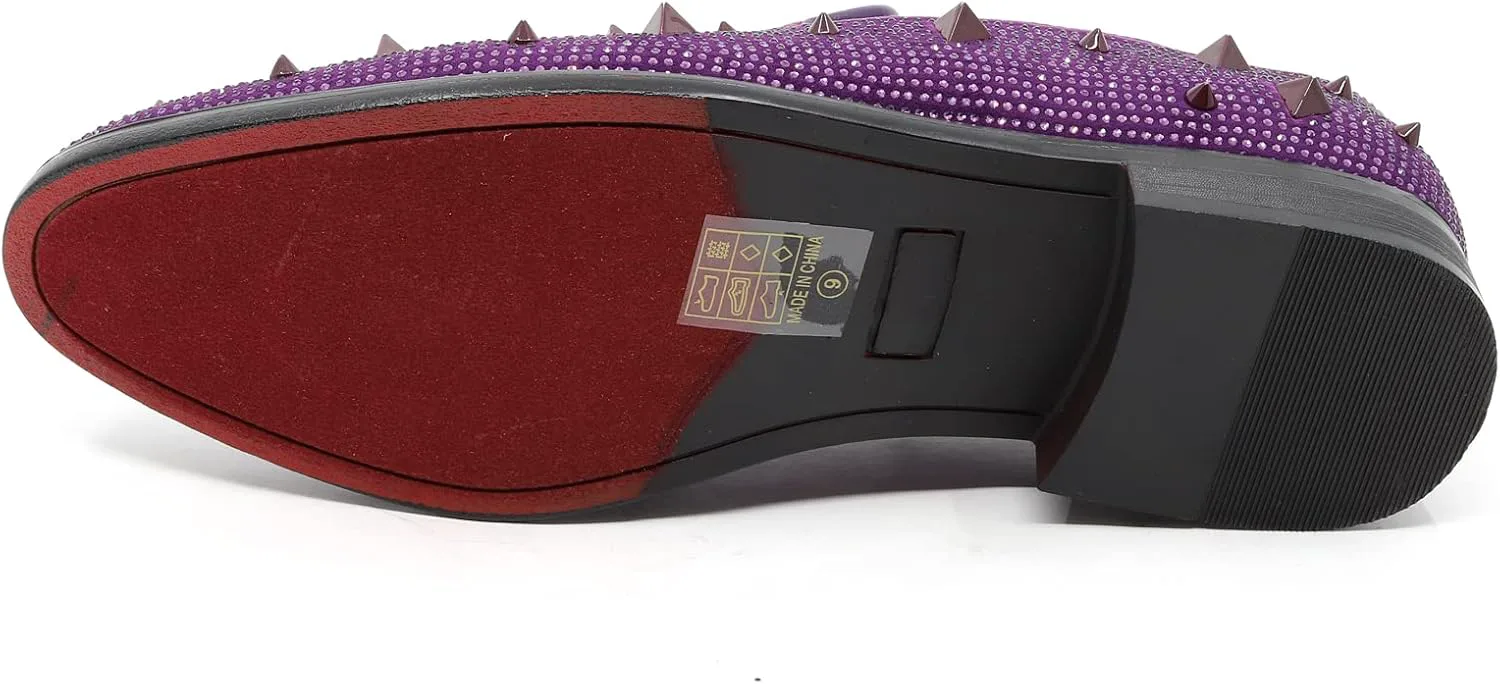 Мужские винтажные туфли-лоферы с шипами и стразами, дизайнерские классические вечерние смокинги, модель SM-24 Metrocharm, фиолетовый
Мужские винтажные туфли-лоферы с шипами и стразами, дизайнерские классические вечерние смокинги, модель SM-24 Metrocharm, фиолетовый