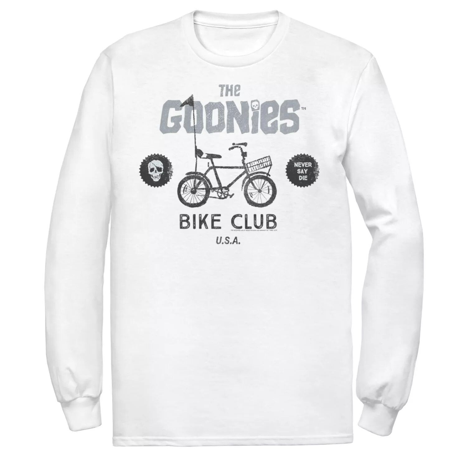 Мужская футболка The Goonies Bike Club Never Say Die Text Licensed Character
Мужская футболка The Goonies Bike Club Never Say Die Text Licensed Character