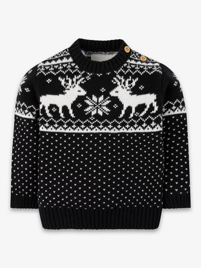 Детский свитер с оленями в стиле фэр-айл из хлопка The Little Tailor, Black
Детский свитер с оленями в стиле фэр-айл из хлопка The Little Tailor, Black