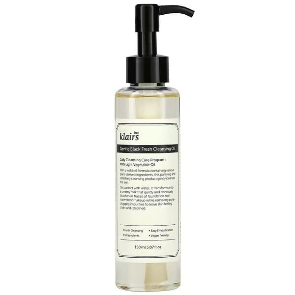 Легкое гидрофильное масло для снятия макияжа Dear, Klairs Gentle Black Fresh Cleansing Oi, 150мл
Легкое гидрофильное масло для снятия макияжа Dear, Klairs Gentle Black Fresh Cleansing Oi, 150мл