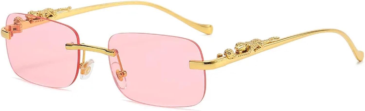 Модные винтажные солнцезащитные очки без оправы для женщин и мужчин, роскошные, популярные, для путешествий и вождения, с металлическим рисунком головы леопарда TYUVIVO, Pink
Модные винтажные солнцезащитные очки без оправы для женщин и мужчин, роскошные, популярные, для путешествий и вождения, с металлическим рисунком головы леопарда TYUVIVO, Pink