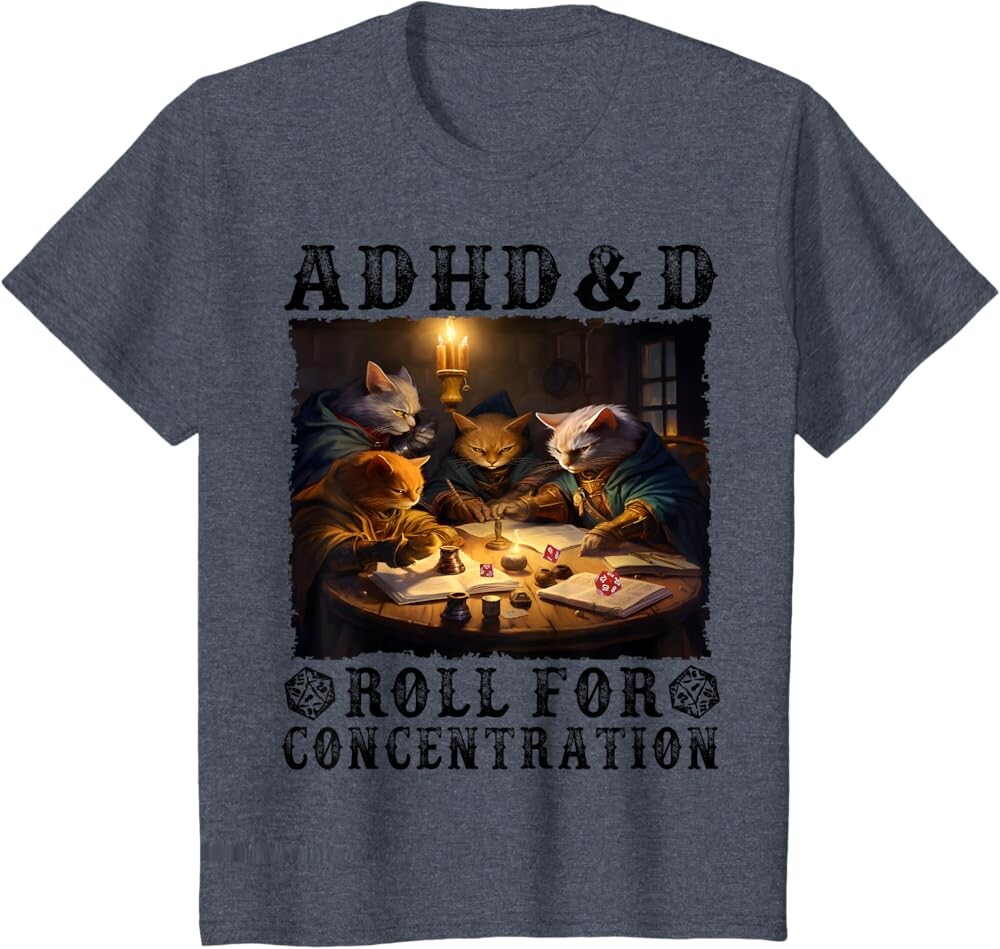 Детская футболка Funny Tees Gamer RPG Apparel Cats RPG Gamer Roll For Concentration, темно-синий
Детская футболка Funny Tees Gamer RPG Apparel Cats RPG Gamer Roll For Concentration, темно-синий