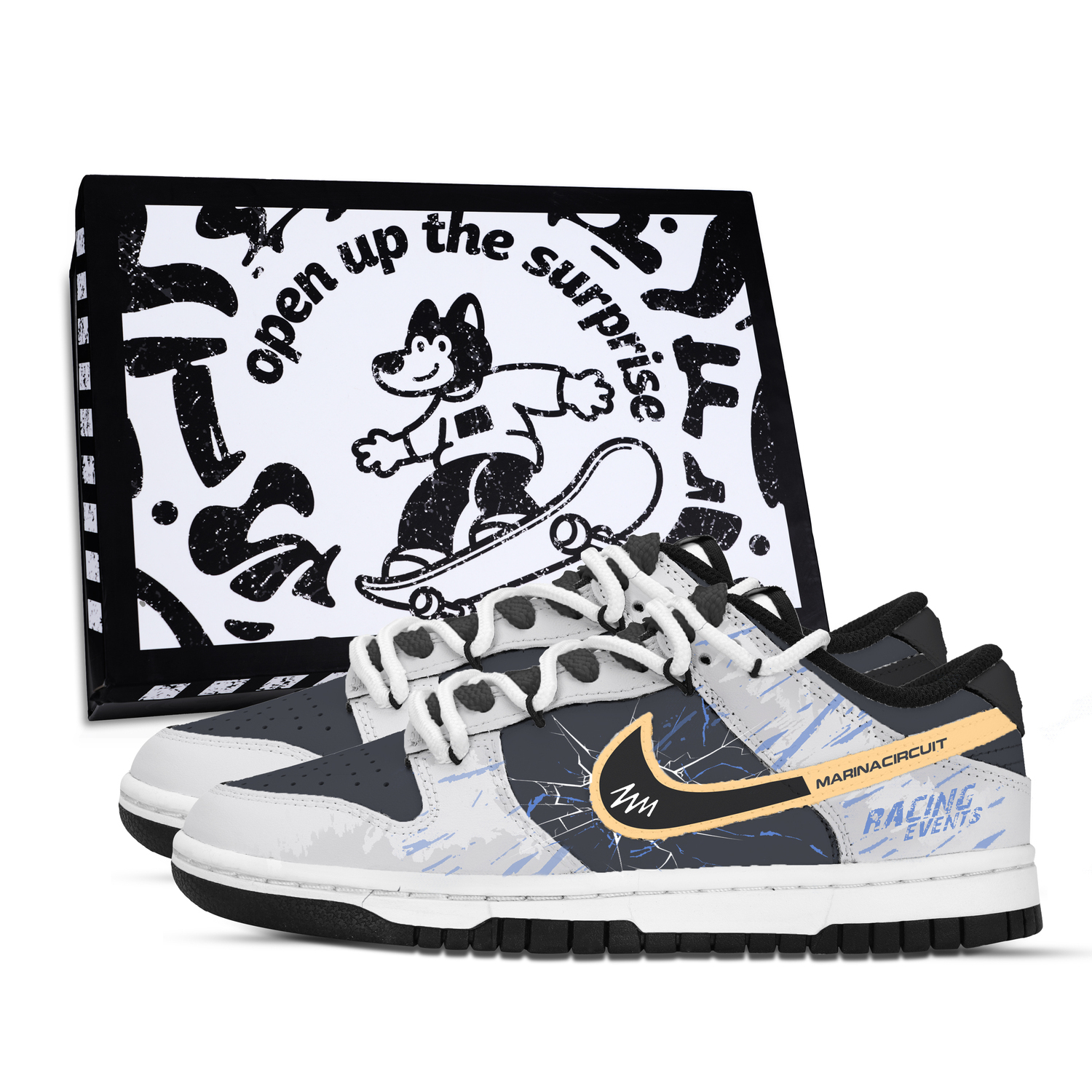 Nike Данк Спид Рейс нескользящие устойчивые к истиранию низкие скейтбордные кроссовки унисекс синий черный желтый серый - синий черный желтый серый, цвет Blue Black Yellow Gray 
Nike Данк Спид Рейс нескользящие устойчивые к истиранию низкие скейтбордные кроссовки унисекс синий черный желтый серый - синий черный желтый серый, цвет Blue Black Yellow Gray