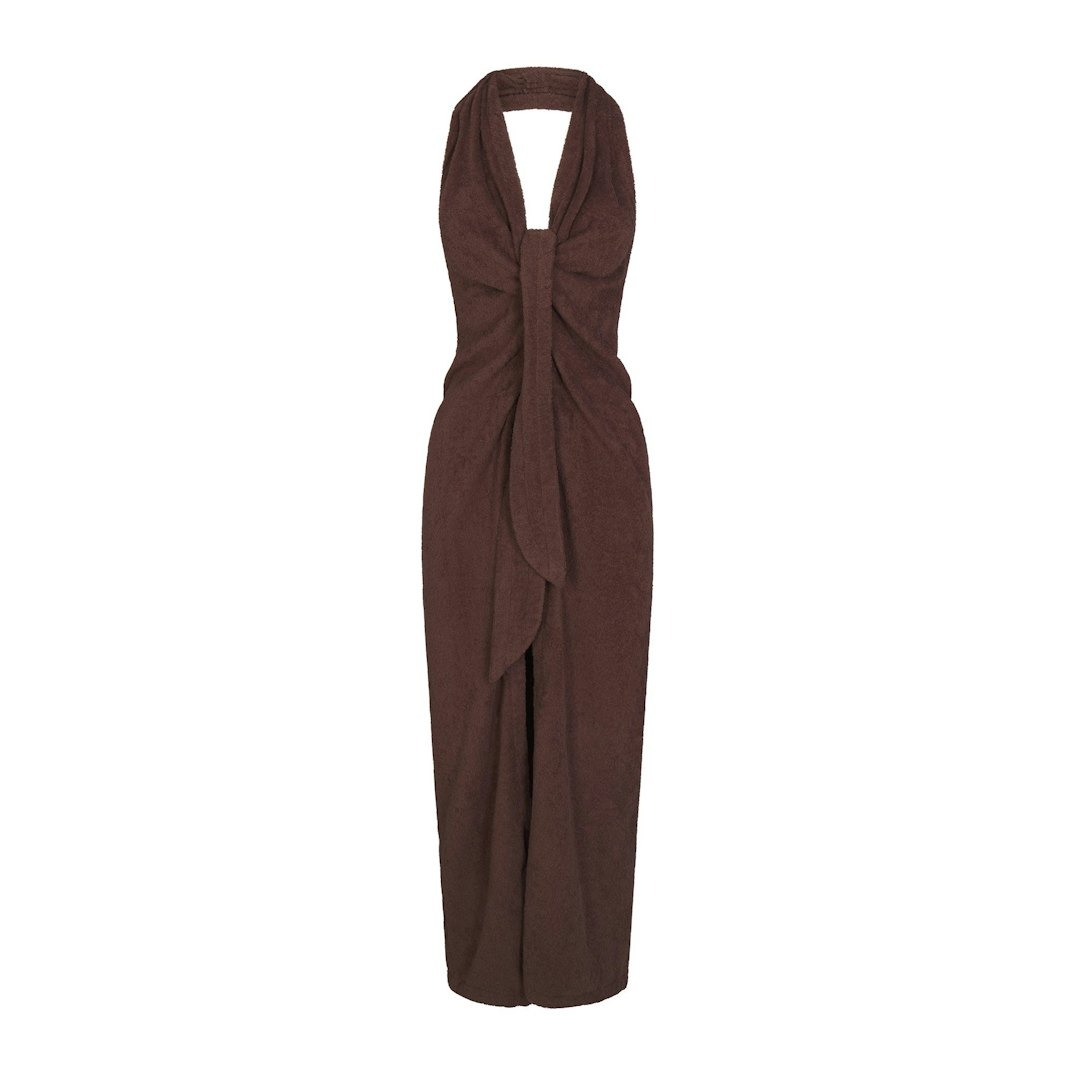 Платье-накидка SKIMS Terry Cover Ups Deep Plunge Halter Wrap, темно-коричневый
Платье-накидка SKIMS Terry Cover Ups Deep Plunge Halter Wrap, темно-коричневый
