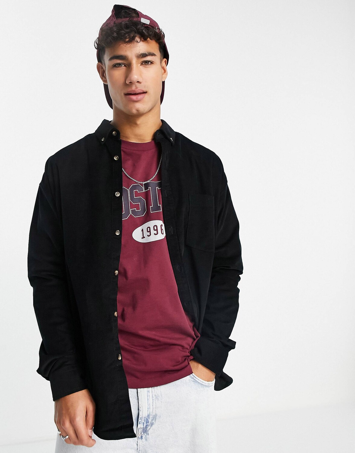 Черная вельветовая рубашка свободного кроя в стиле 90-х ASOS DESIGN
Черная вельветовая рубашка свободного кроя в стиле 90-х ASOS DESIGN