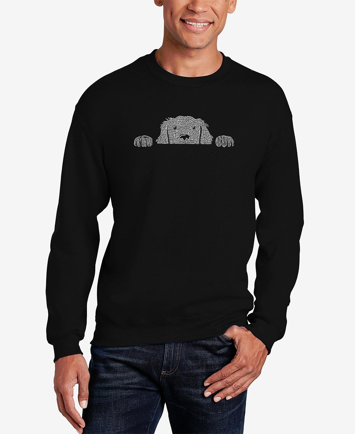 Мужская толстовка с круглым вырезом peeking dog word art LA Pop Art, черный
Мужская толстовка с круглым вырезом peeking dog word art LA Pop Art, черный