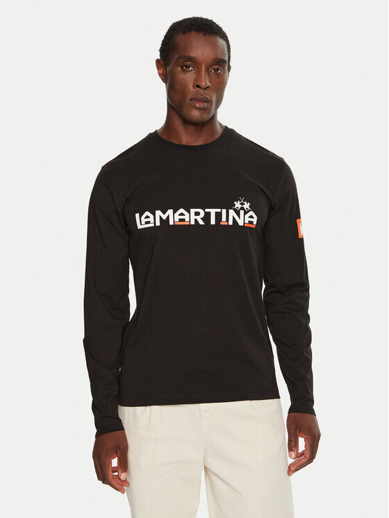 Классический крой с длинными рукавами La Martina, черный 
Классический крой с длинными рукавами La Martina, черный