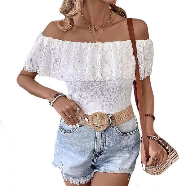 Женский топ с кружевными оборками и открытыми плечами slim fit для отпуска, свидания и повседневной носки Yesfashion
Женский топ с кружевными оборками и открытыми плечами slim fit для отпуска, свидания и повседневной носки Yesfashion