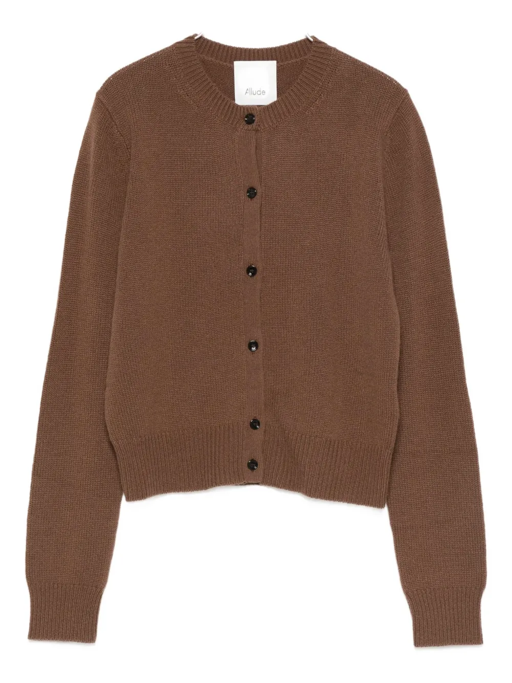 Кашемировый кардиган с пуговицами спереди ALLUDE, коричневый 
Кашемировый кардиган с пуговицами спереди ALLUDE, коричневый