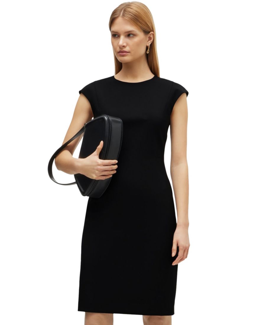 Женское шерстяное платье с короткими рукавами, облегающего кроя Hugo Boss, Black
Женское шерстяное платье с короткими рукавами, облегающего кроя Hugo Boss, Black