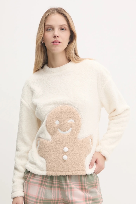 Пижамная толстовка United Colors Of Benetton, бежевый 
Пижамная толстовка United Colors Of Benetton, бежевый