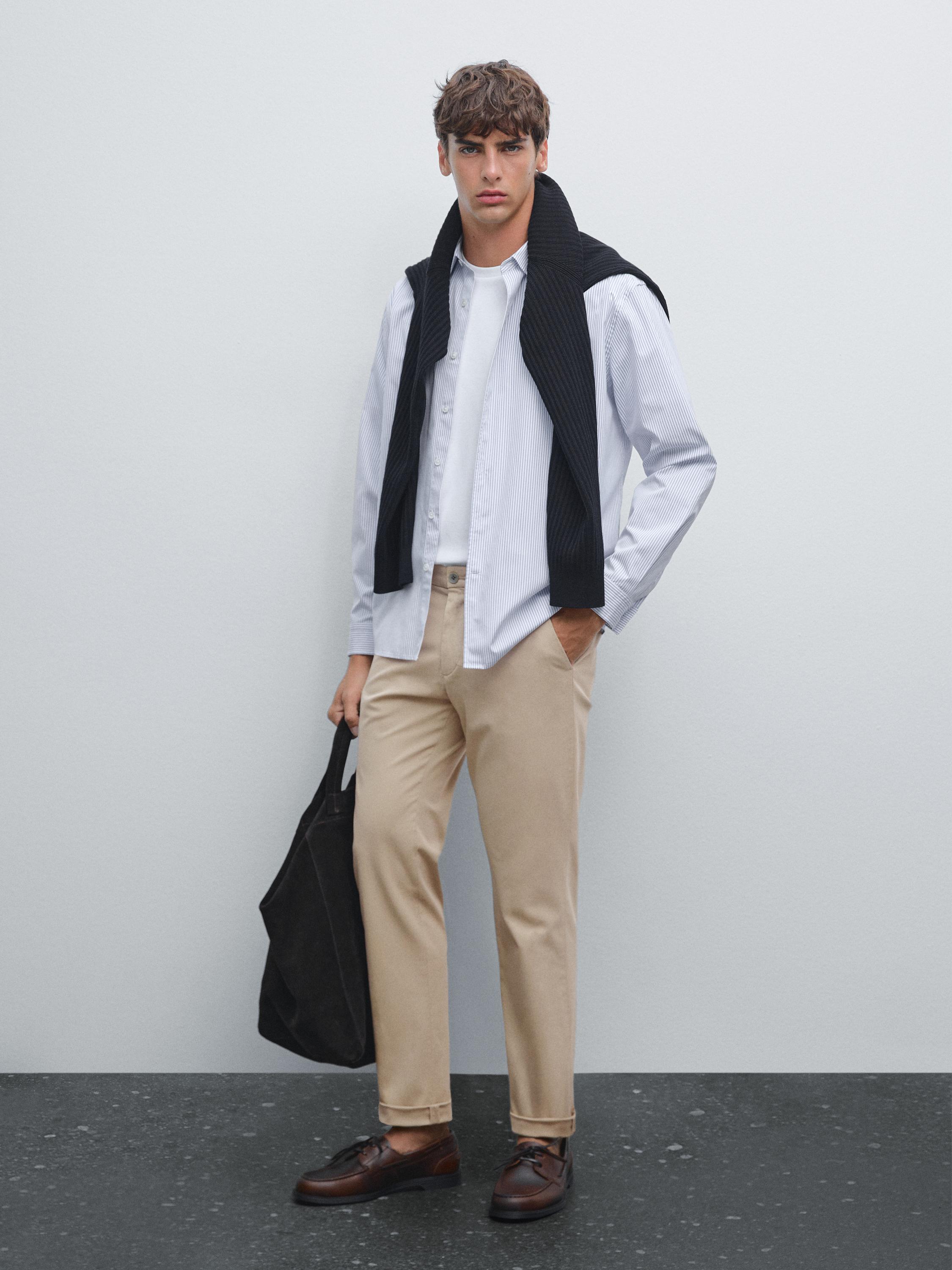 Узкие брюки из хлопковой смесовой ткани Massimo Dutti, бежевый
Узкие брюки из хлопковой смесовой ткани Massimo Dutti, бежевый