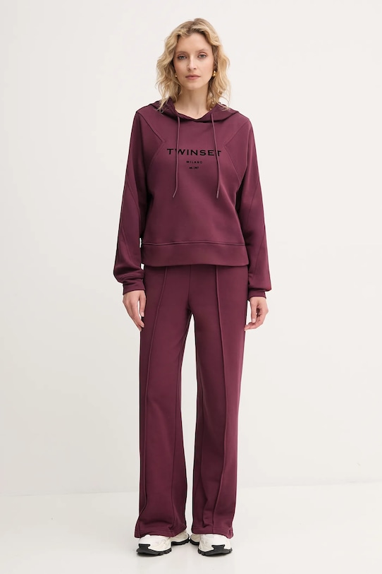 Хлопковый спортивный костюм Twinset, бордовый
Хлопковый спортивный костюм Twinset, бордовый