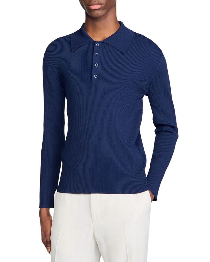 Поло с ребристым узором Sandro, синий
Поло с ребристым узором Sandro, синий