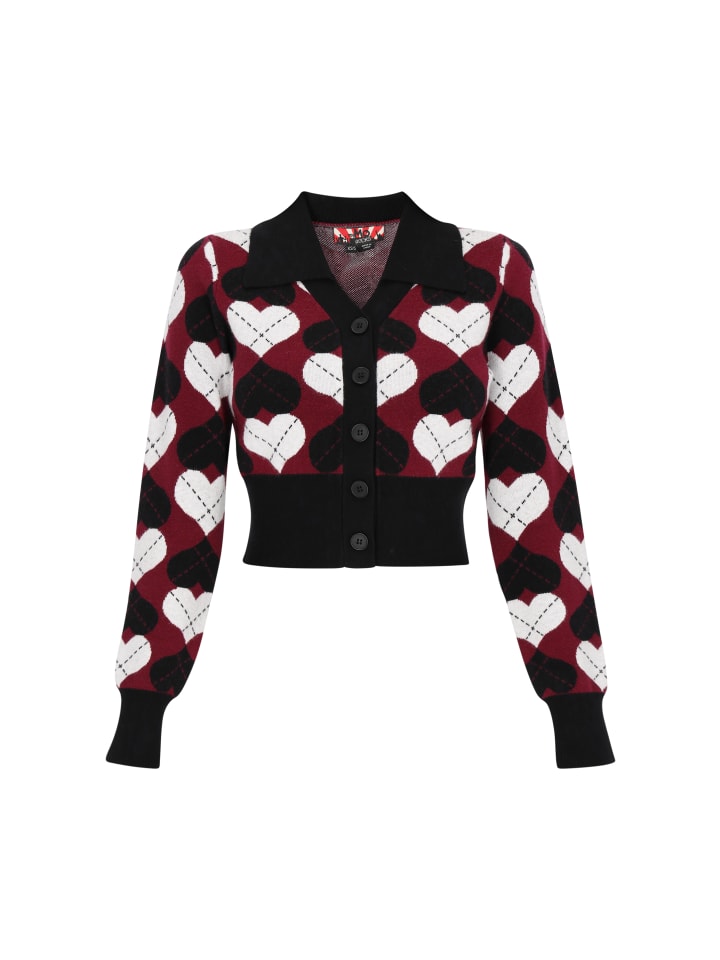 Женский кардиган черного бордового цвета myMo ROCKS
Женский кардиган черного бордового цвета myMo ROCKS