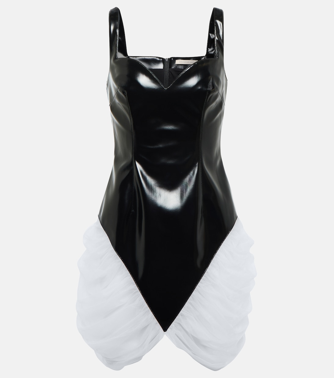 Мини-платье из винила с отделкой из тюля Christopher Kane, черный
Мини-платье из винила с отделкой из тюля Christopher Kane, черный