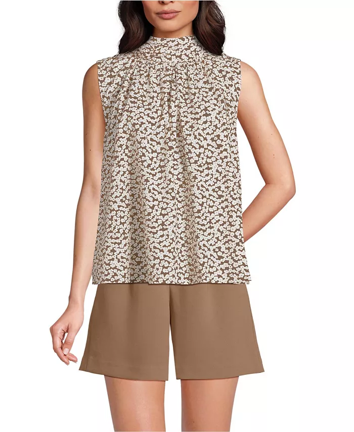 Женская блузка из хлопкового вуаля с воротником-стойкой Lands' End, коричневый/бежевый
Женская блузка из хлопкового вуаля с воротником-стойкой Lands' End, коричневый/бежевый