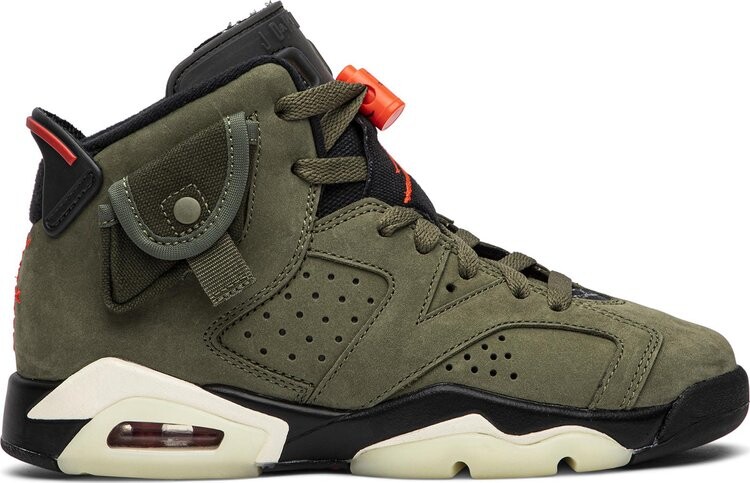 Кроссовки Travis Scott x Air Jordan 6 Retro GS Olive, зеленый
Кроссовки Travis Scott x Air Jordan 6 Retro GS Olive, зеленый