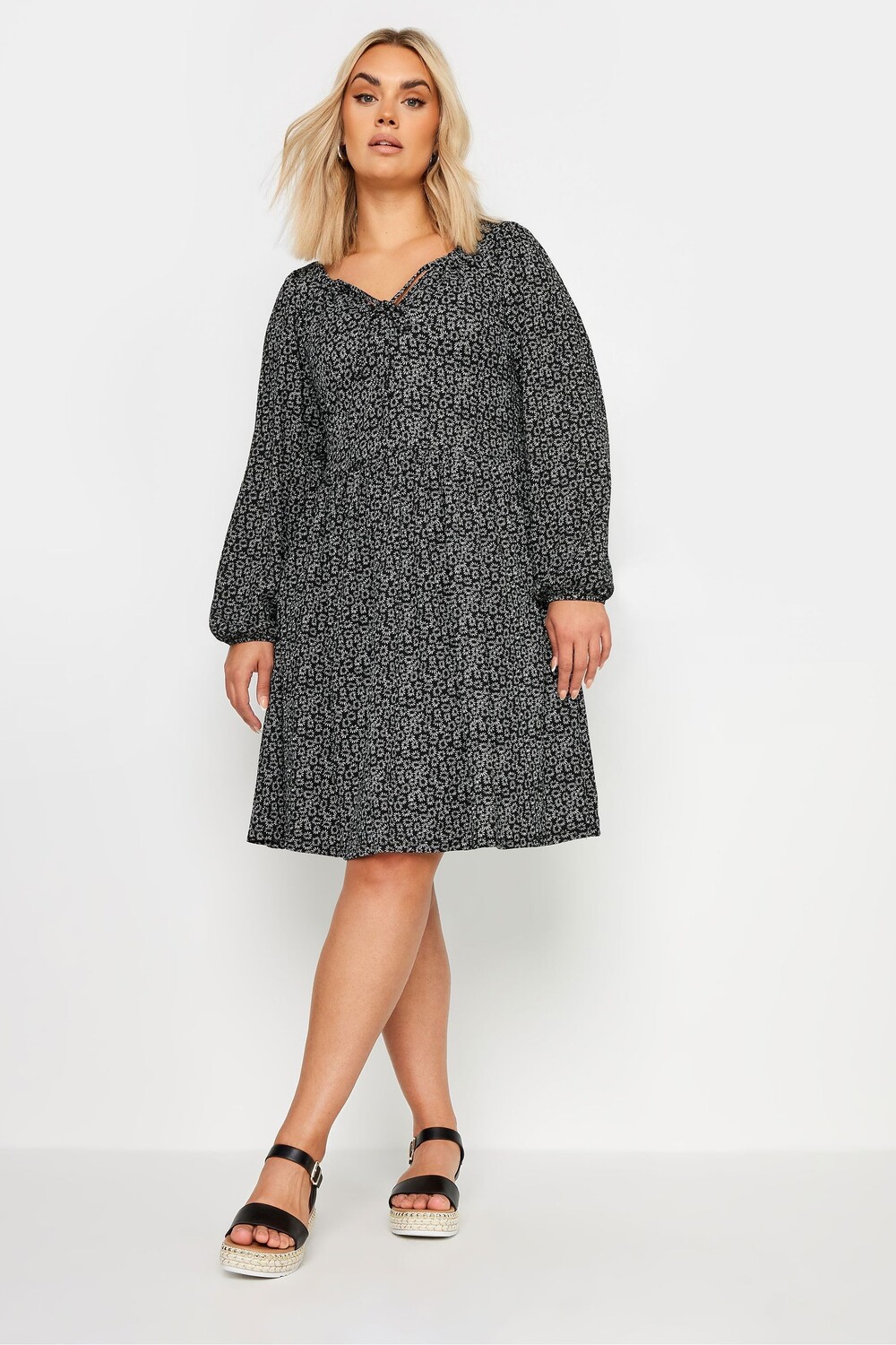 Платье миди с мелким узором Yours Curve, черный
Платье миди с мелким узором Yours Curve, черный