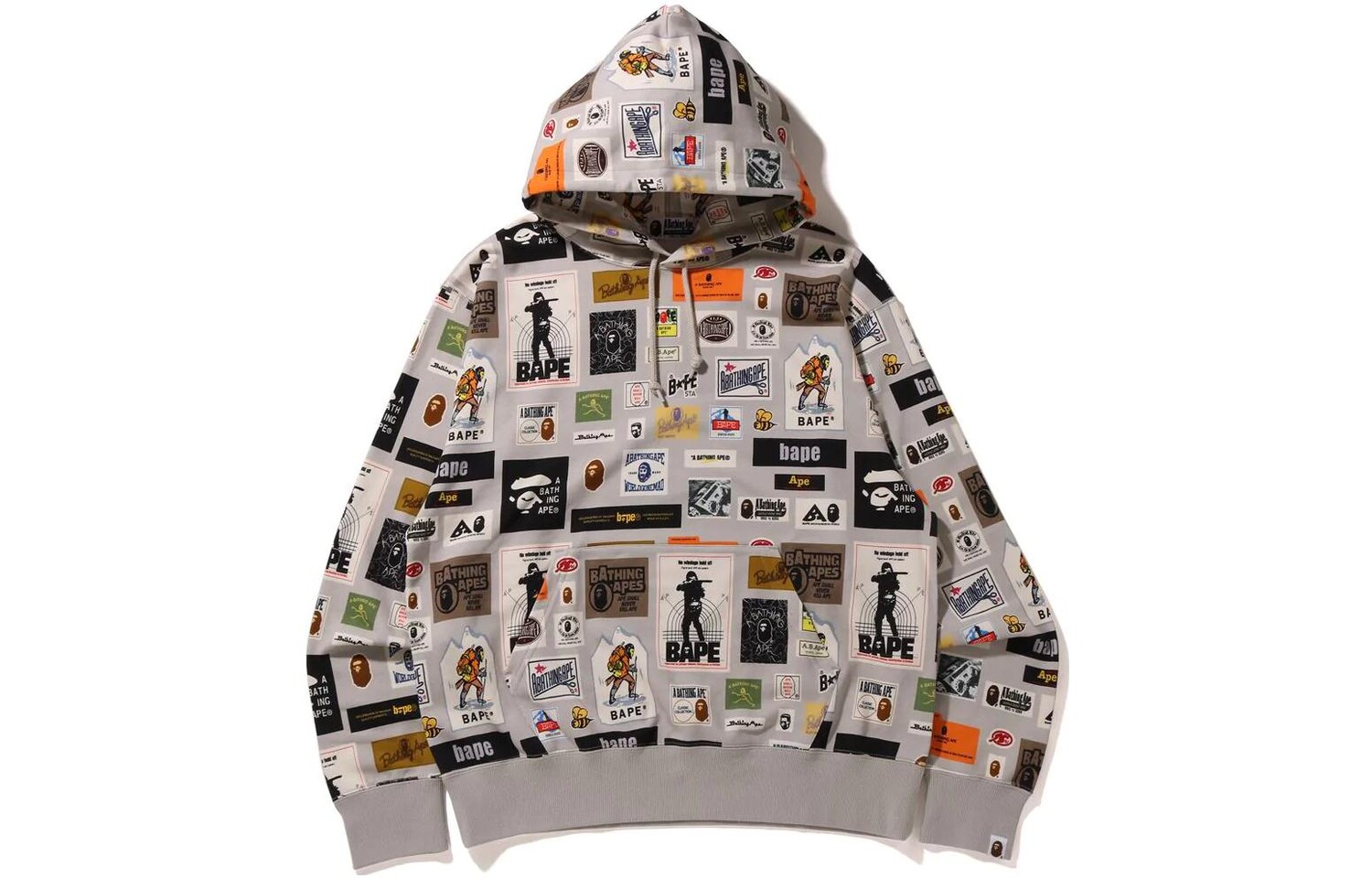 BAPE Multi Label Свободный крой пуловер с капюшоном A Bathing Ape, коричневый
BAPE Multi Label Свободный крой пуловер с капюшоном A Bathing Ape, коричневый