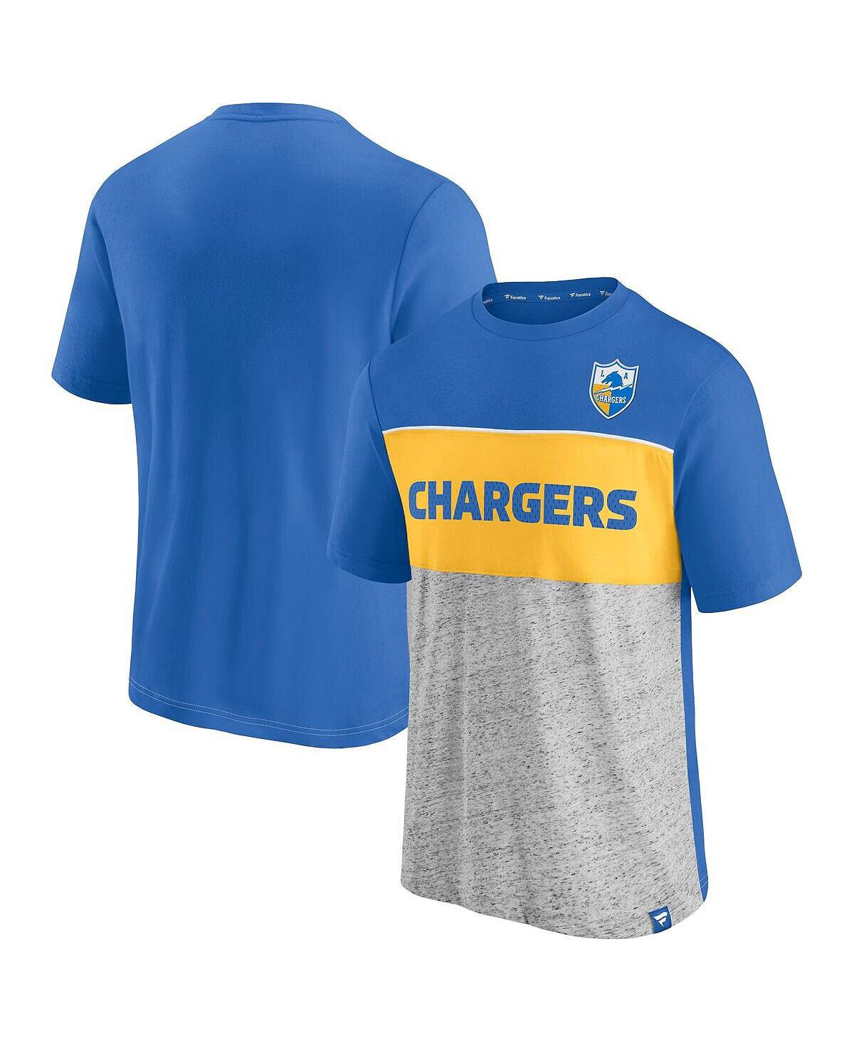 Мужская фирменная пудровая синяя, серая меланжевая футболка los angeles chargers throwback с цветными блоками Fanatics, мульти
Мужская фирменная пудровая синяя, серая меланжевая футболка los angeles chargers throwback с цветными блоками Fanatics, мульти