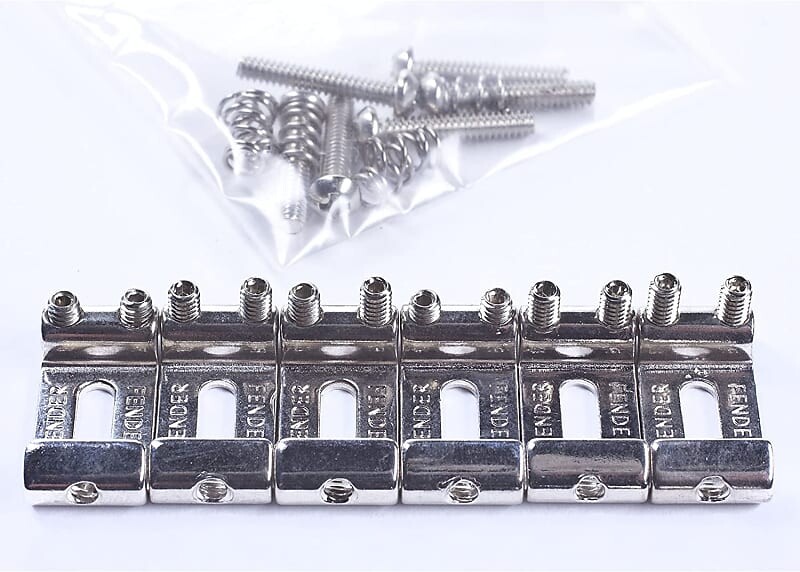 Седла для бриджа Fender American Standard Stratocaster (с 2008 г. по настоящее время), никелевый набор из 6 шт.
Седла для бриджа Fender American Standard Stratocaster (с 2008 г. по настоящее время), никелевый набор из 6 шт.