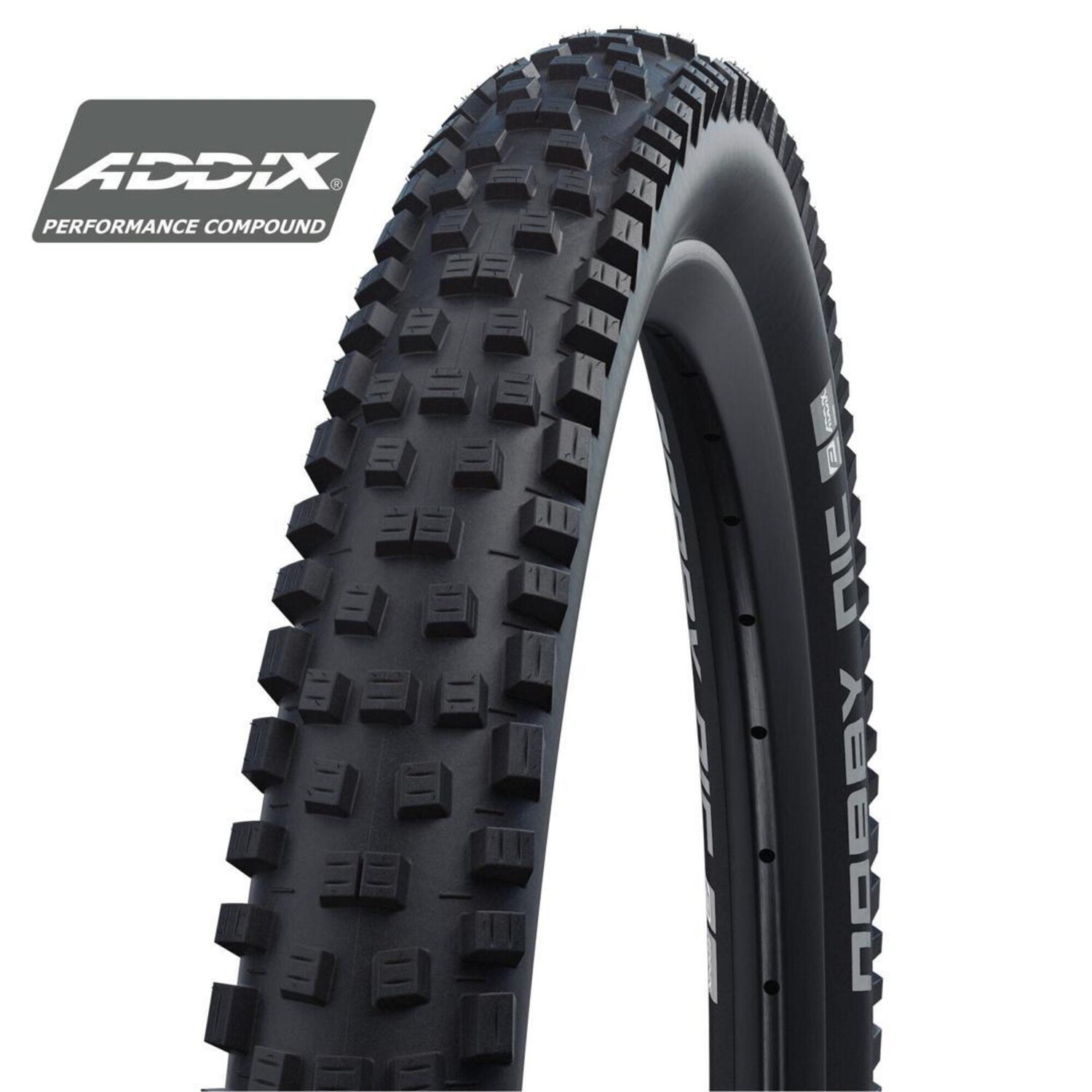 Складная покрышка Nobby Nic — 27,5x2,25 дюйма — Addix Performance SCHWALBE, черный / черный / черный
Складная покрышка Nobby Nic — 27,5x2,25 дюйма — Addix Performance SCHWALBE, черный / черный / черный