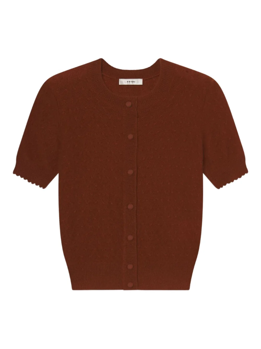 Вязаный кардиган с фестончатой отделкой FRAME, коричневый
Вязаный кардиган с фестончатой отделкой FRAME, коричневый