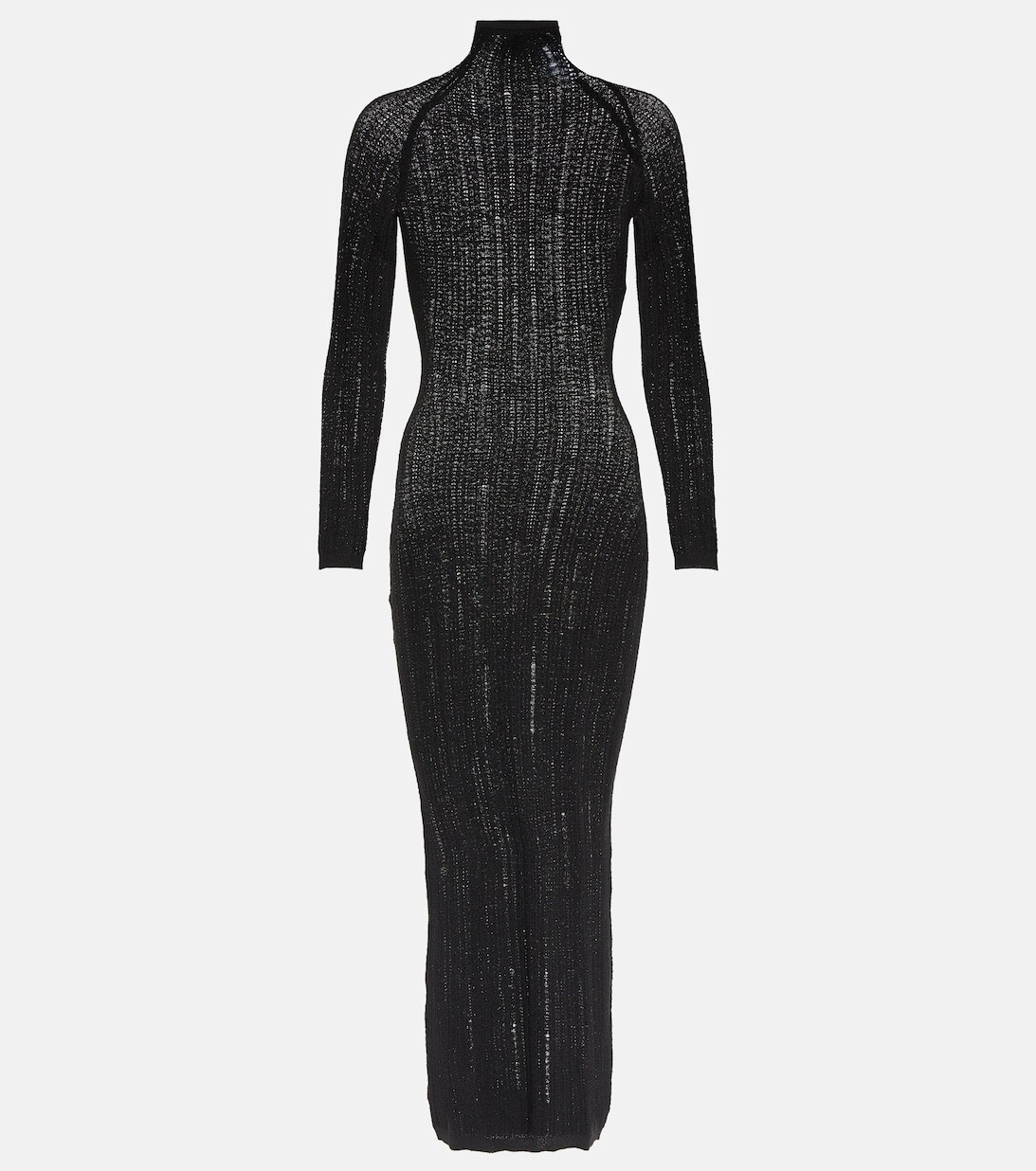 Платье миди из смесовой шерсти с эффектом потертости ALAÏA, черный
Платье миди из смесовой шерсти с эффектом потертости ALAÏA, черный