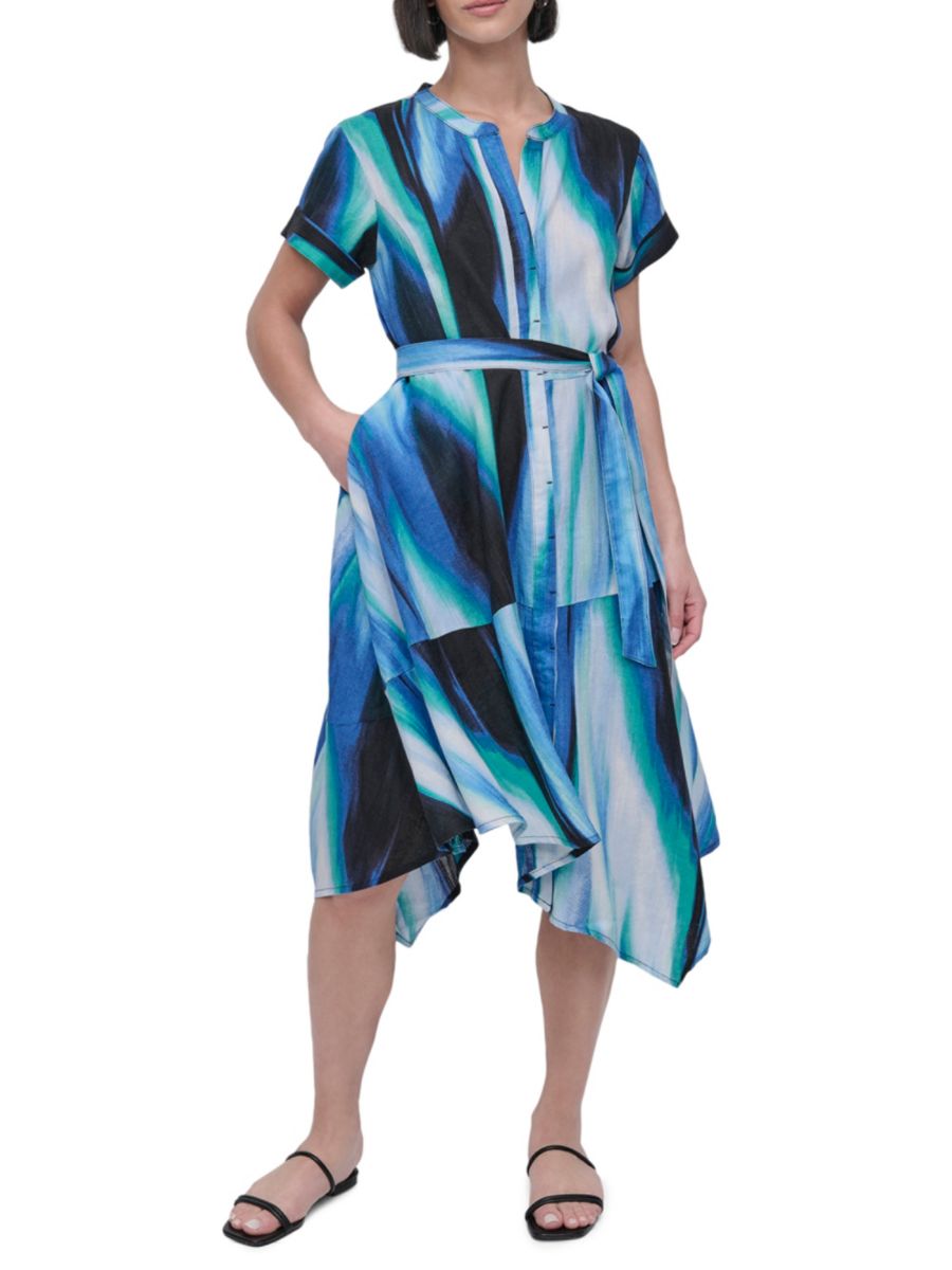 Платье-миди из льна с принтом и запахом DKNY, цвет Caribbean
Платье-миди из льна с принтом и запахом DKNY, цвет Caribbean