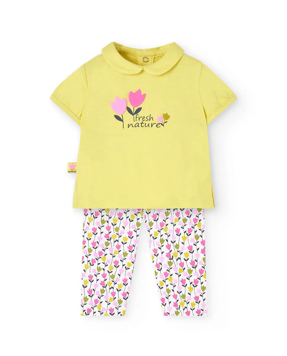 Комплект для девочки, состоящий из футболки с воротником рубашки и брюк с принтом Boboli, жёлтый
Комплект для девочки, состоящий из футболки с воротником рубашки и брюк с принтом Boboli, жёлтый